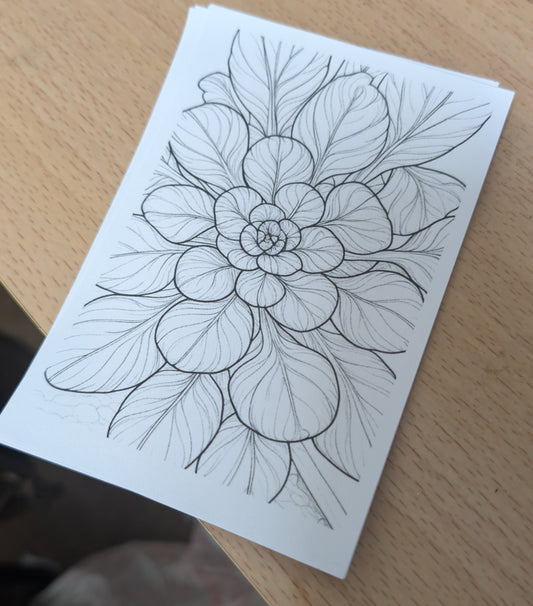 5x7 Coloring Card - #1 "Tatsoi" - FREE